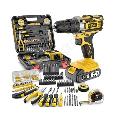 Kit de taladro de metal y madera para bricolaje doméstico de litio de 20 V máx.